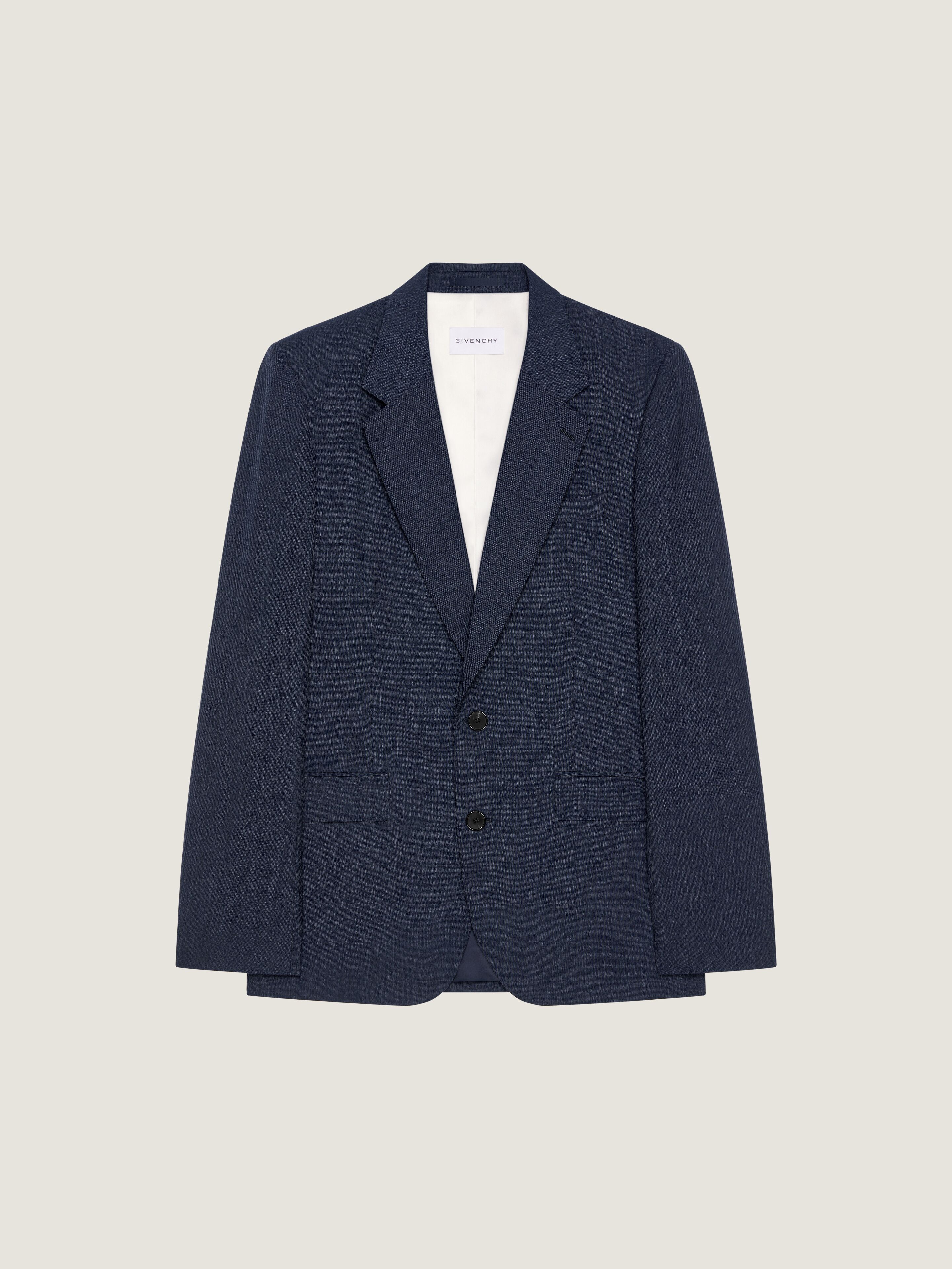 Veste ajustée simple boutonnage en laine